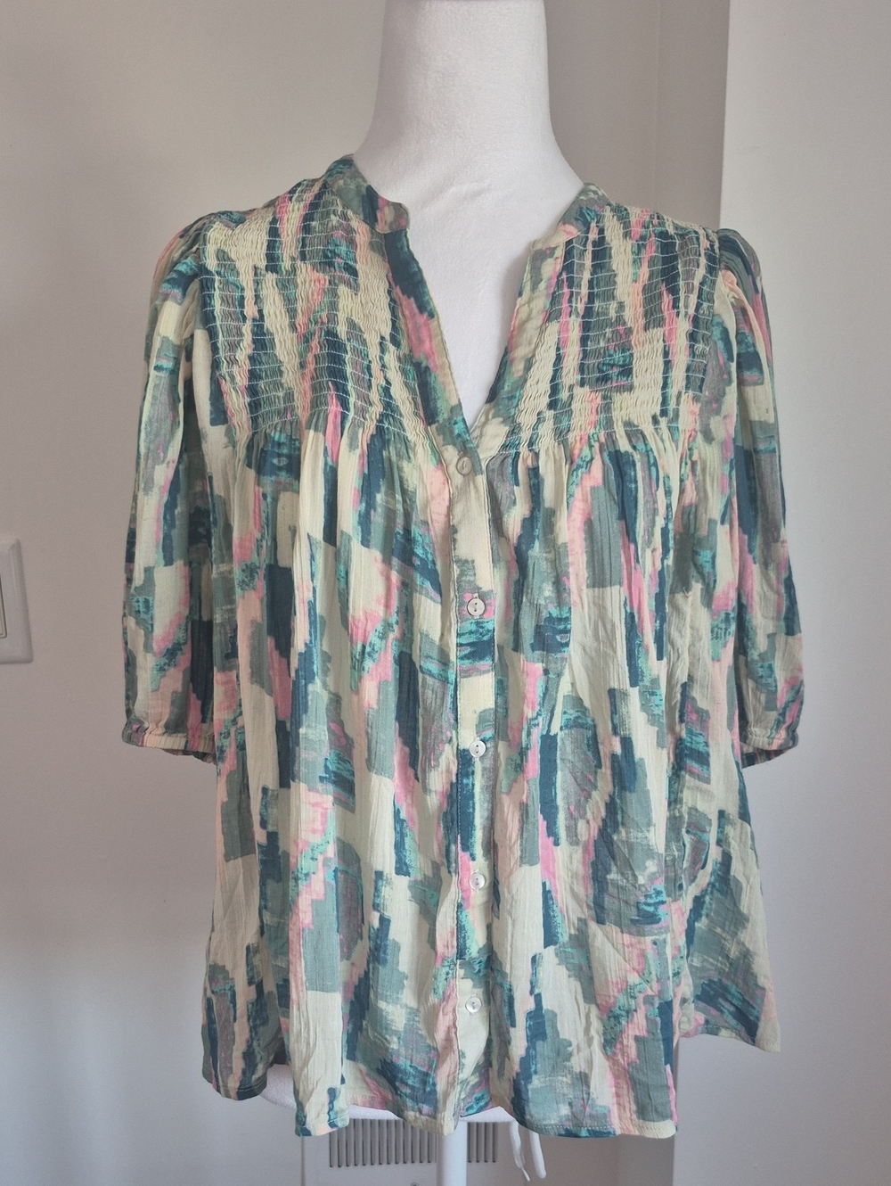 ba&sh Teodor Shirt In Turqoise Size Medium - Picture 3 of 9